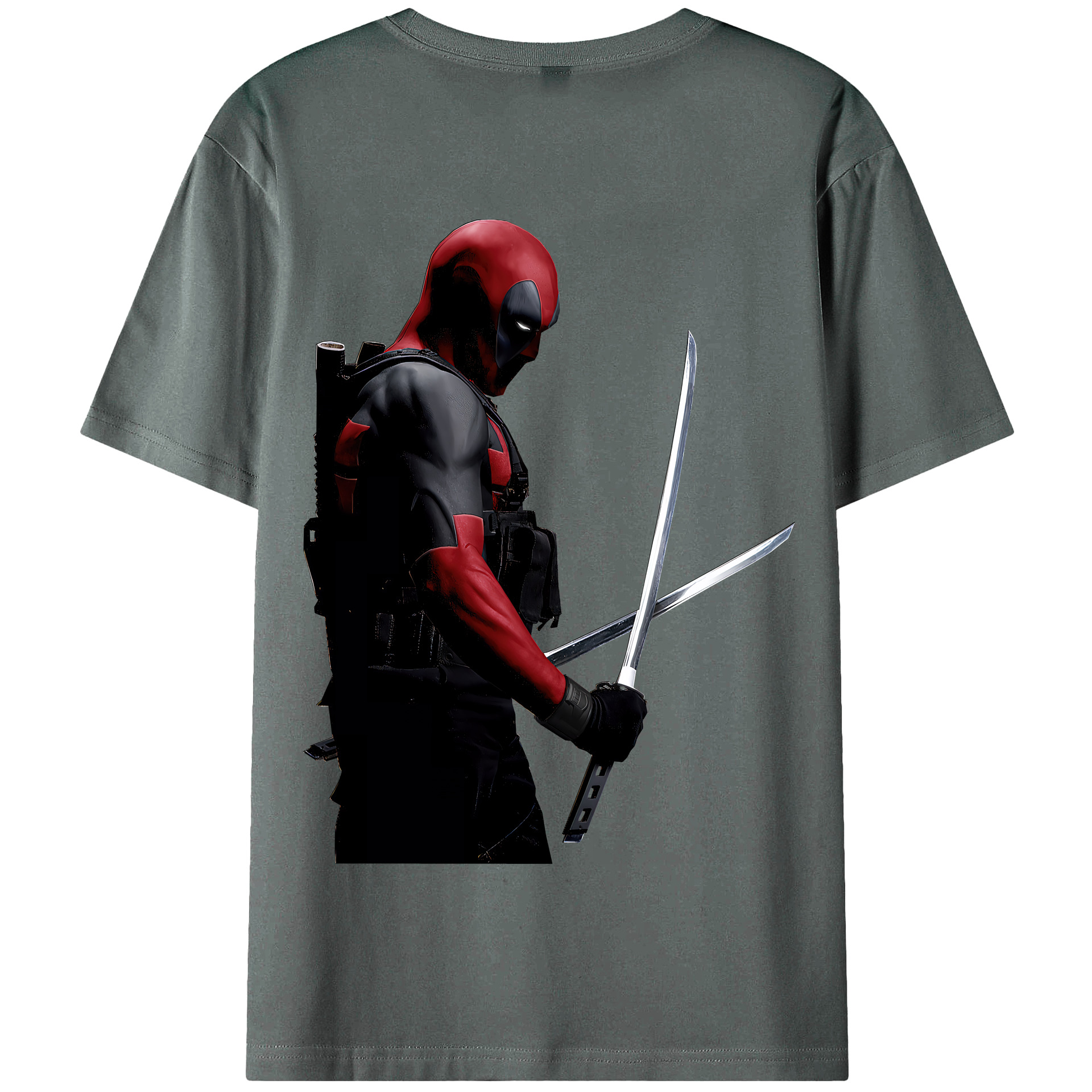 （画像用） Deadpool デッドプール 綿100％半袖Tシャツ（背面プリント）